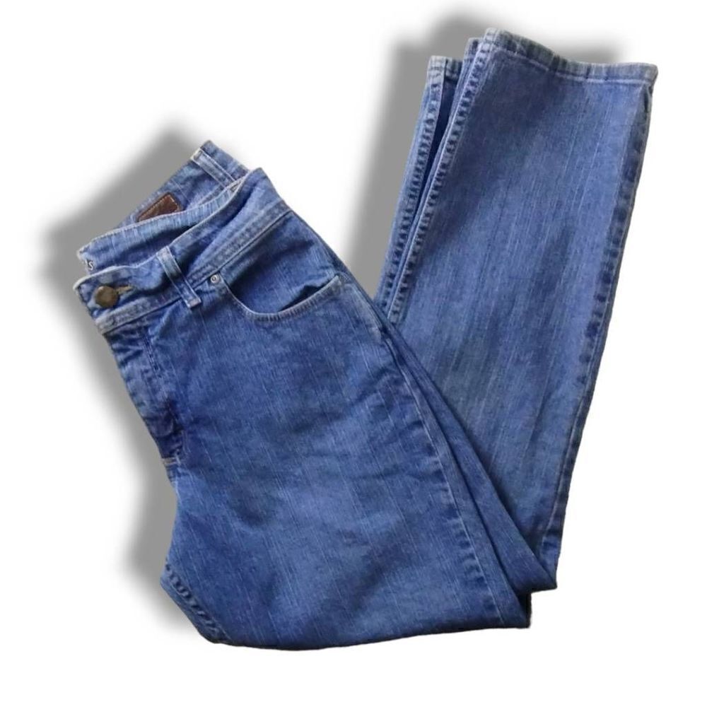 Lee Riders Womens Jeans Sz 12P Blue Denim Straight Legs